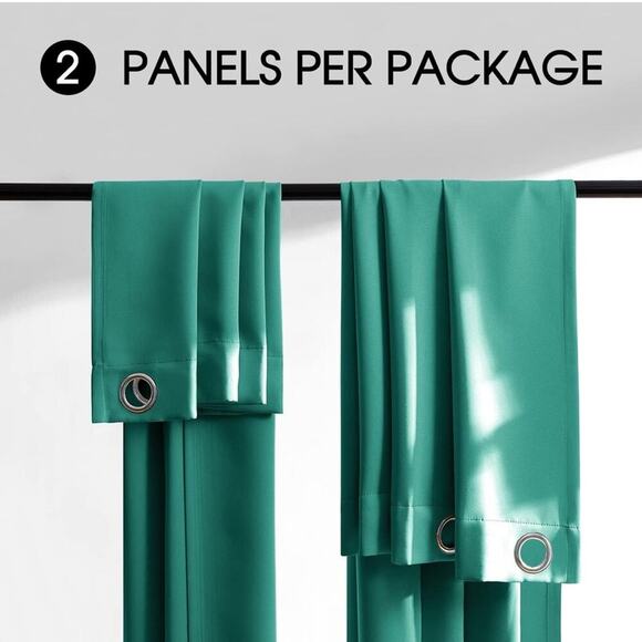 Blackout 2Panels Curtains Living Room Thermal Insulated Drapes Bedroom 42x63” - Picture 6 of 7